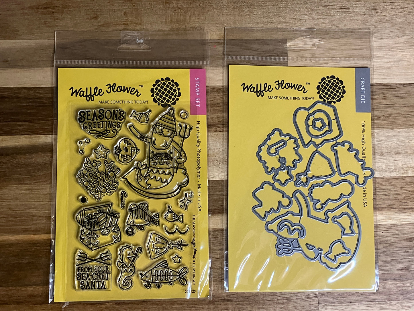 Waffle Flower Season’s greetings stamp and die set