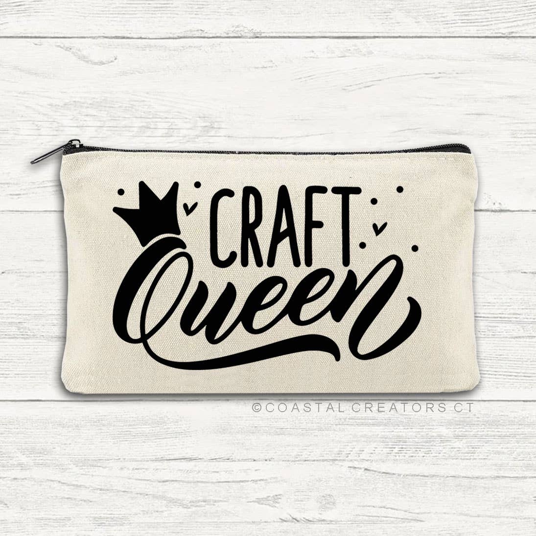 Coastal Creators of Connecticut - Craft Queen Beige Storage Zipper Bag (Unlined, Packaged)