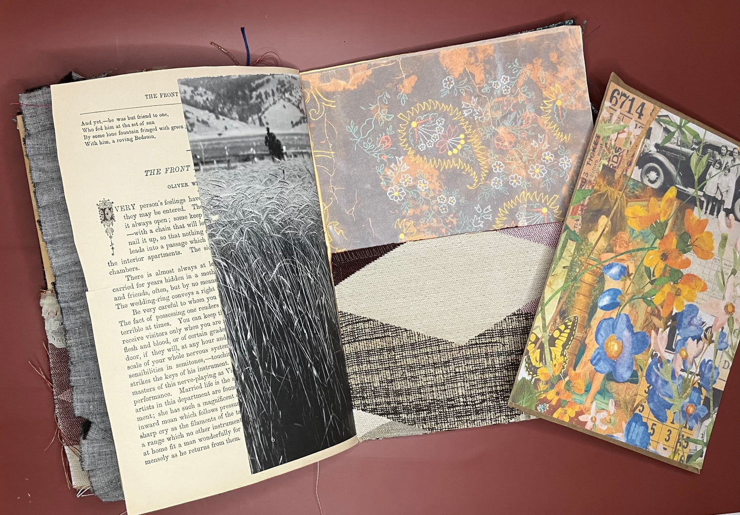 Handmade Autumn Butterfly Junk Journal - 0range & Grey cover