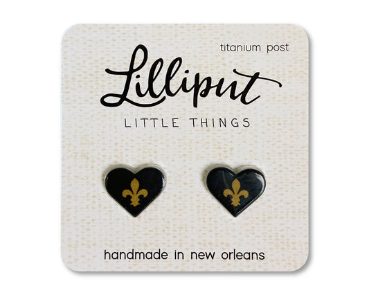 Lilliput Little Things - Fleur de Lys Heart Earrings