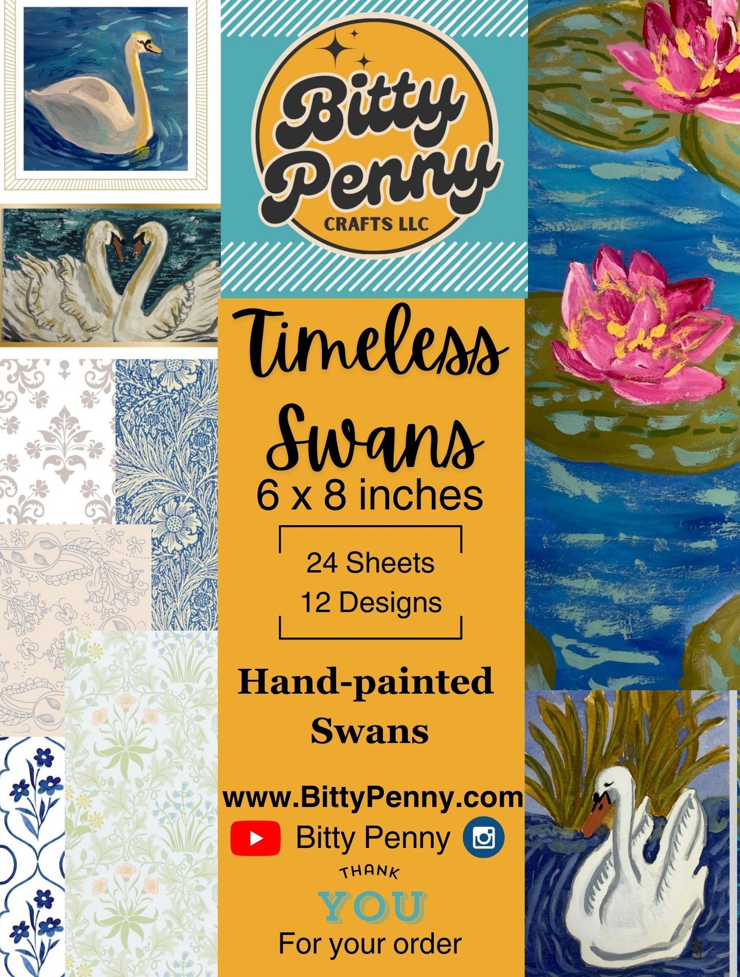 Timeless Swans 6x8 Paper Pack