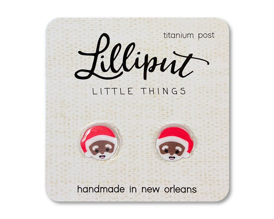 Lilliput Little Things - Black Santa Earrings / Brown Santa Earrings: Black Santa