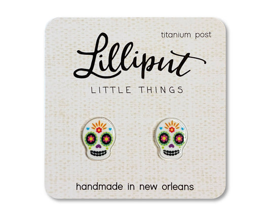 Lilliput Little Things - NEW Sugar Skull Earrings // Day of the Dead // Los Muertos